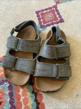 Zara Kids Gray Double-Strap Open-Toe Sandals